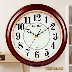 Настенные часы La Mer GD051-1 BRN коричневые 345x345 мм в классическом стиле