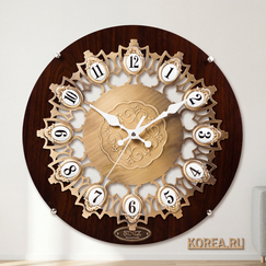 Настенные часы SINIX 6020А – классический дизайн с плавным ходом, 335х335 мм, Цвет: Коричневый