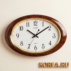 Настенные часы La Mer GD121-5 в классическом коричневом стиле 400x260 мм