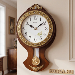 Настенные часы SINIX 2109G классического стиля с маятником 382х226х65 мм