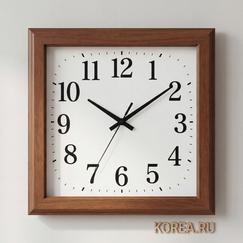 Настенные часы Lamer GL232 в коричневом дереве 320×320 мм - классический стиль