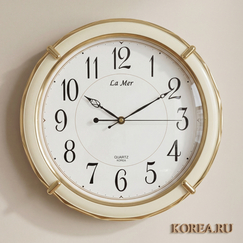 Часы настенные La Mer GD168001 с плавным ходом коричневые 340 мм