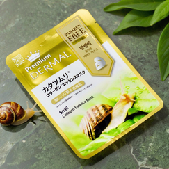Маска для лица Dermal Premium с муцином улитки и коллагеном, Выбранный выриант маски: Муцин улитки