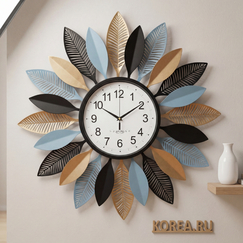 Дизайнерские настенные часы Stella ST1833CL - 765×765 мм с декоративными лепестками