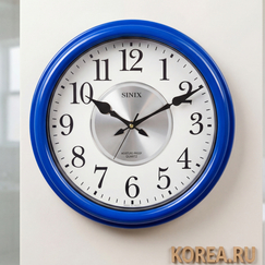 Настенные часы SINIX 4065B - Влагостойкие часы синего цвета 310 мм, Цвет: Синий