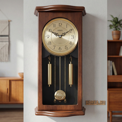 Настенные часы SINIX 2082GA классический стиль коричневые 530х215х80 мм