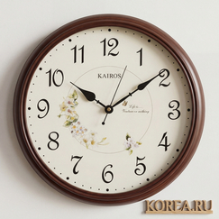 Часы настенные KAIROS KS382 B классические с цветочным орнаментом 400x400 мм