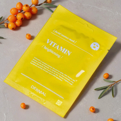 Витаминная маска Dermal для сияния кожи с экстрактом облепихи, Выбранный выриант маски: Витамины