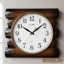 Настенные часы La Mer GD124001 под дерево 390x425x60 мм