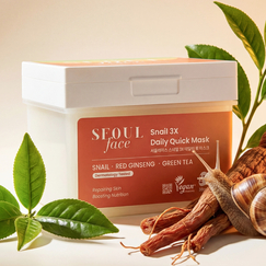 Набор восстанавливающих тканевых масок DERMAL Seoul с муцином улитки, красным женьшенем и зеленым чаем (36 шт.), На основе: Муцин улитки