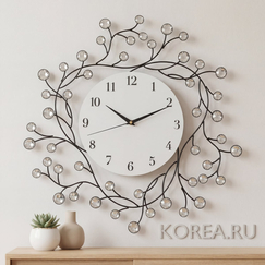 Настенные часы Stella ST1112 с кристаллами, 500x500 мм с бесшумным механизмом