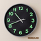 Настенные часы B&S BS3441-2 с неоновой подсветкой - черный минимализм 270x270мм