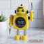 Детские часы-будильник Stella 2754YL-LED жёлтый робот с LED экраном, изображение 2