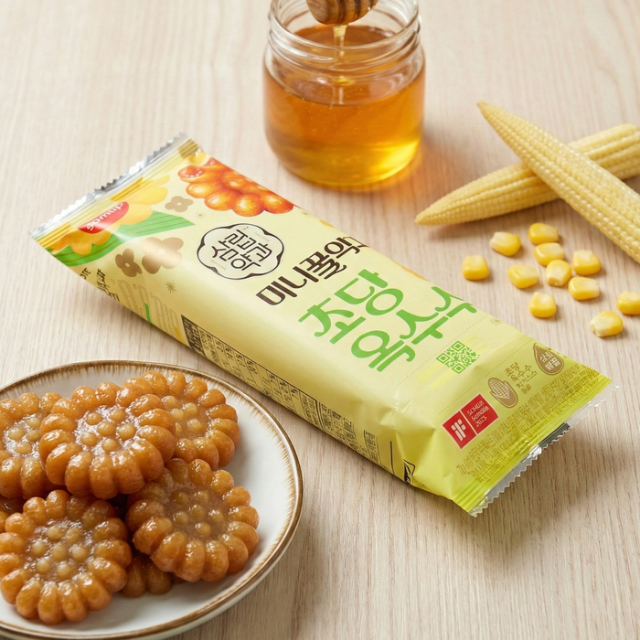 Корейское печенье Samlip Mini Yakgwa со вкусом меда и сладкой кукурузы, 70 г