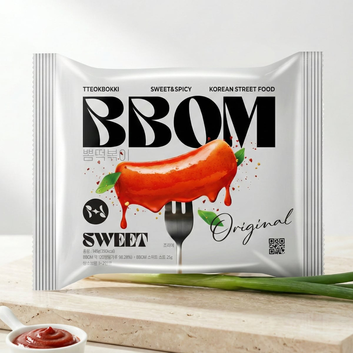 BBOM Pouch Topokki Original - корейские токпокки в пауч‑упаковке с пряным оригинальным соусом, Вкус: Оригинальный, Способ готовки: На сковороде