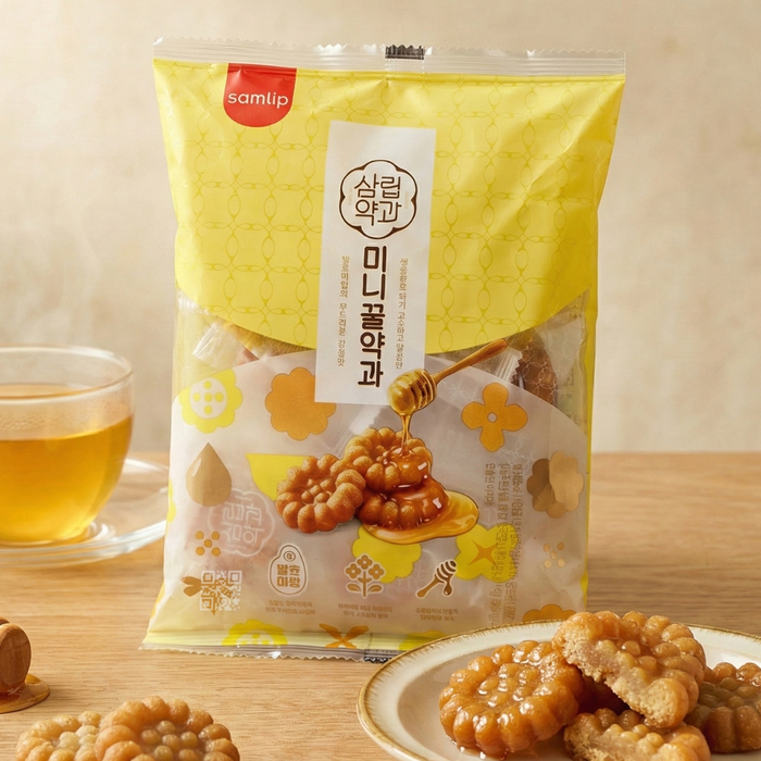 Корейское печенье Мини Якгва с мёдом - Samlip Korean Mini Yakgwa Cookie Honey, Вкус: Мед
