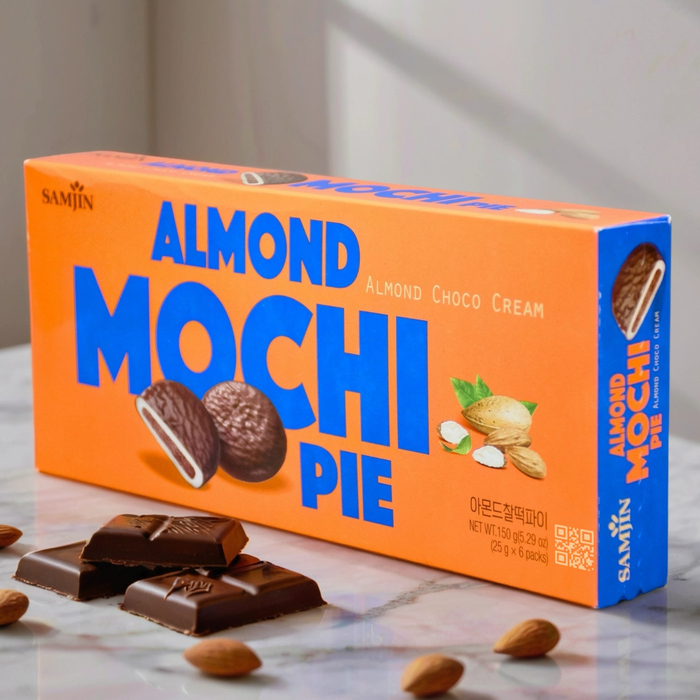 Моти в шоколаде с миндалем - Almond Mochi Cake 150г. (25г*6шт)., Вкус: миндаль, изображение 2