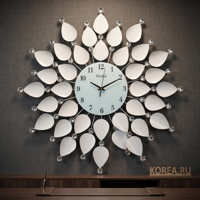 Настенные часы Stella ST1204S White — дизайнерские часы 660х660 мм в стиле модерн, Цвет: Белый, изображение 2