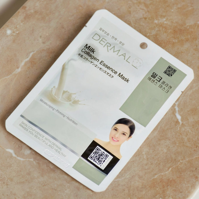 Тканевая маска Dermal с экстрактом молочного протеина и коллагеном: интенсивное питание и регенерация для гладкой бархатистой кожи, Выбранный выриант маски: Молочный протеин