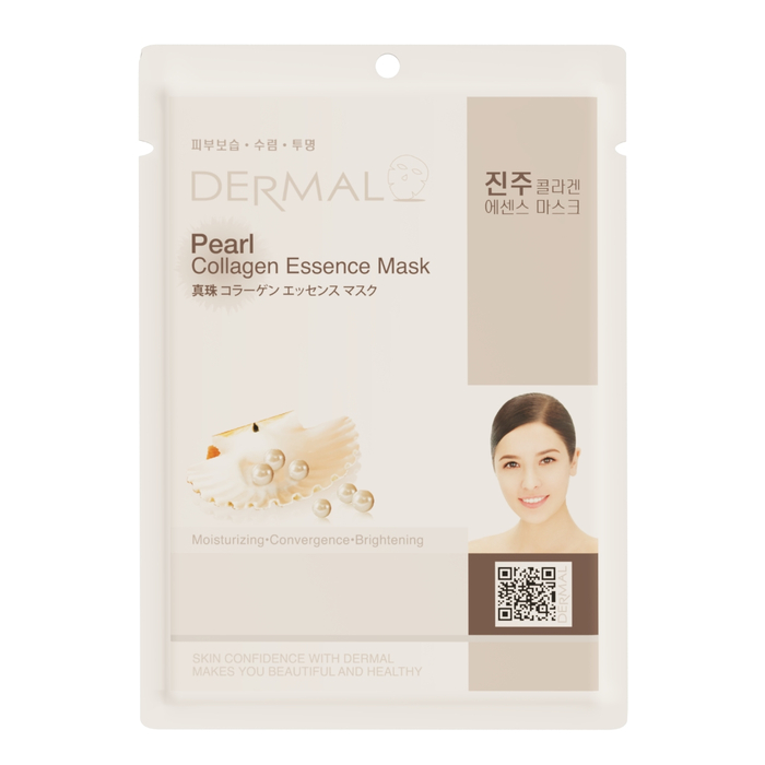Тканевая маска Dermal с жемчугом и коллагеном: восстановление и омоложение кожи за одно применение, Выбранный выриант маски: Жемчуг
