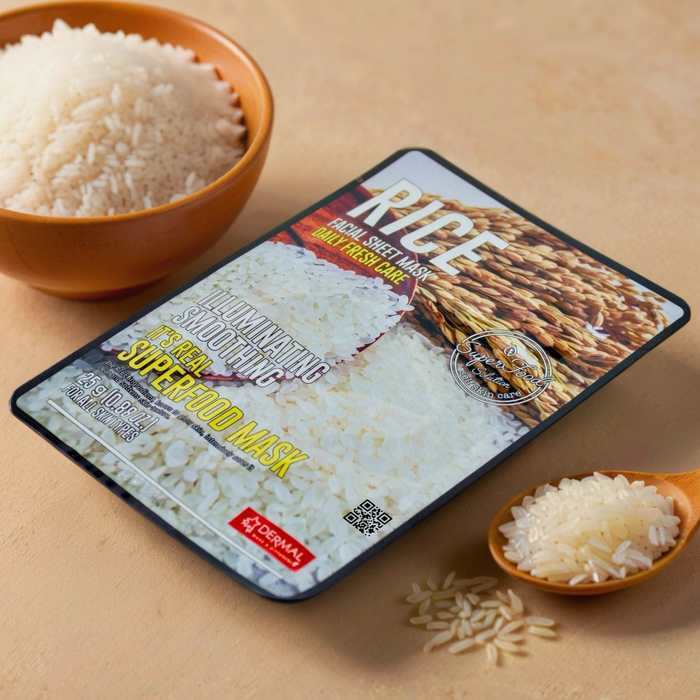 Dermal Superfood маска для лица с рисом для глубокого увлажнения, матирования и выравнивания кожи, Выбранный выриант маски: Рис