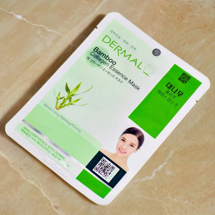 Тканевая маска Dermal с экстрактом бамбука и коллагеном: интенсивное увлажнение и укрепление для жирной и уставшей кожи, Выбранный выриант маски: Бамбук