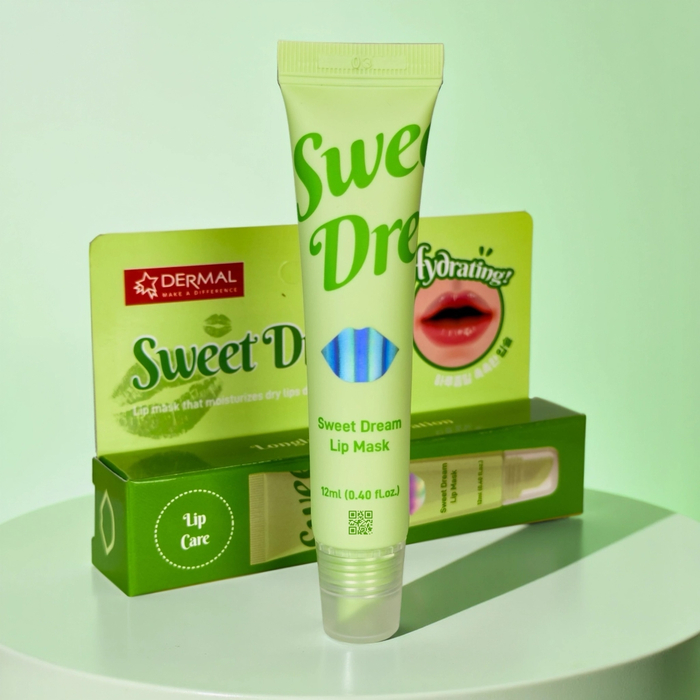 DERMAL «Сладкая Мечта» — ночной бальзам-маска для губ с гиалуроновой кислотой, коллагеном и маслом жожоба