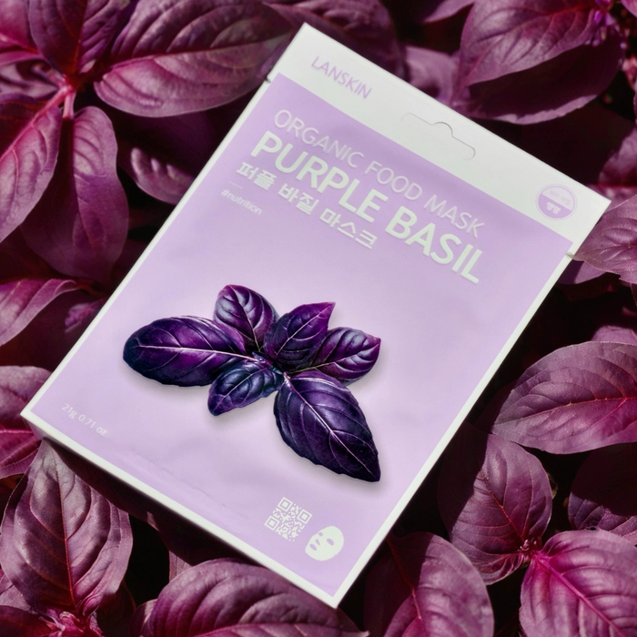 Тканевая маска для лица Lan Skin с базиликом — экстра-уход при воспалениях и высыпаниях, Из этой же серии: Маска, На основе: Базилик