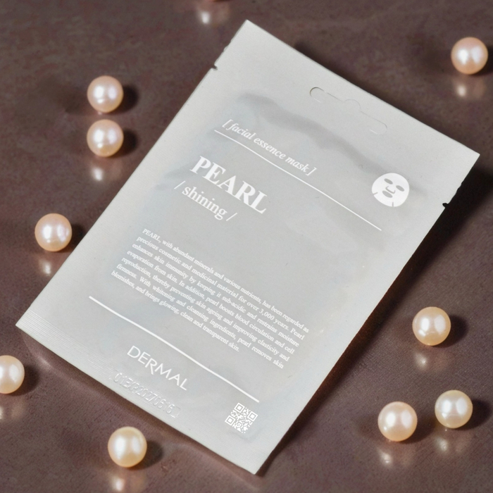 Маска для сияния кожи Dermal с экстрактом жемчуга - комплексное омоложение и восстановление молодого блеска, Выбранный выриант маски: Жемчуг