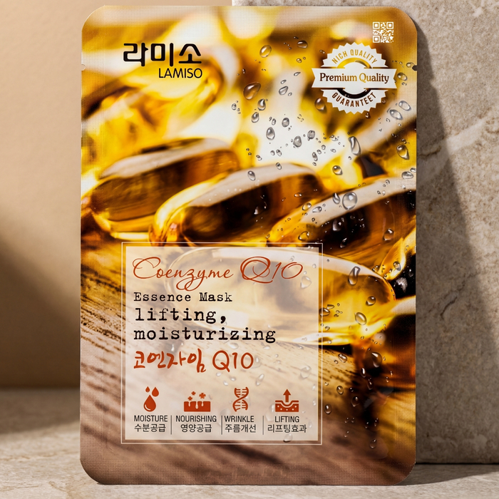 Маска-салфетка La Miso с экстрактом коэнзима Q10 — антивозрастное восстановление, защита и возвращение молодости кожи, На основе: Coenzime Q10