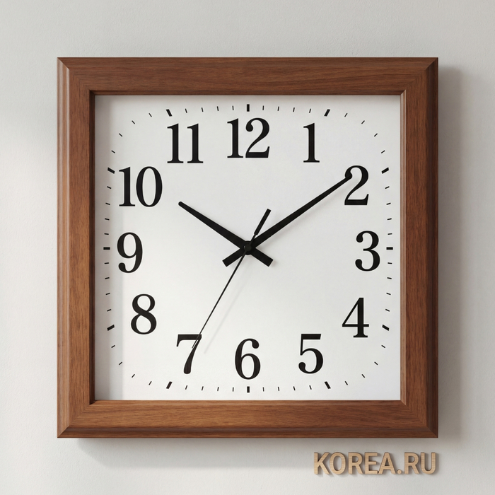 Настенные часы Lamer GL232 в коричневом дереве 320×320 мм - классический стиль