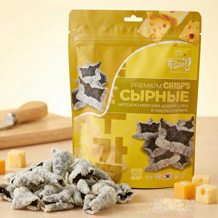 Чипсы нори Furmi Kim Cheese в рисовом кляре 30 г - Корейский снек с сырным вкусом, Вкус: Сырный