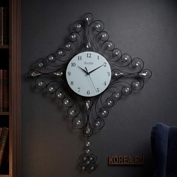 Изящные настенные часы Stella ST1601 в стиле барокко 655х840 мм с плавным ходом, изображение 2