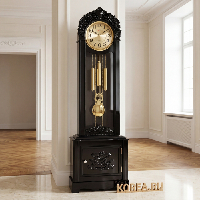 Напольные часы SINIX 925ES классический черный корпус с маятником 1920x520x260 мм, изображение 3