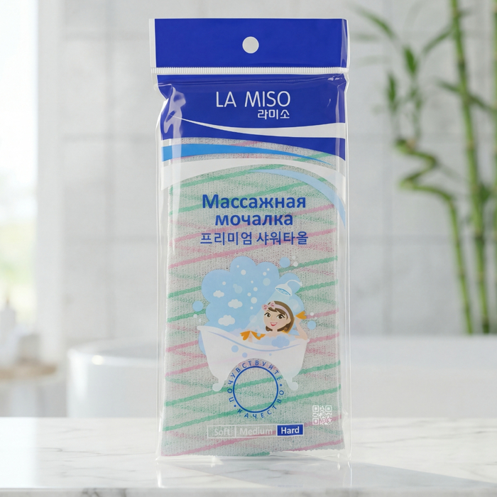 Массажная мочалка La Miso "Жесткая" для интенсивной очистки и активной стимуляции кожи, Из этой же серии: Жесткая