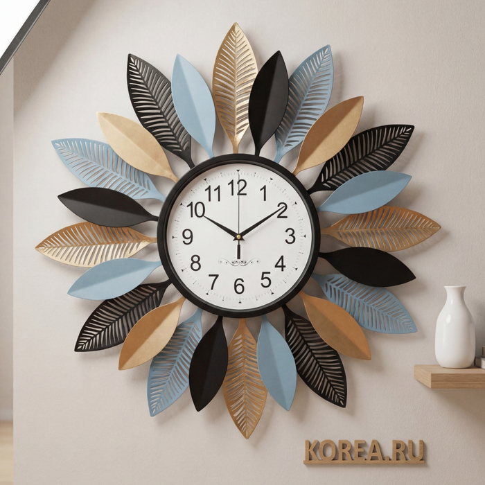 Дизайнерские настенные часы Stella ST1833CL - 765×765 мм с декоративными лепестками