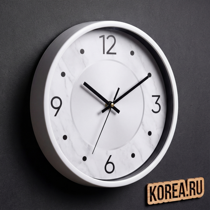 Настенные часы B&S BS3152-3 белые в стиле минимализм 310 мм, изображение 2