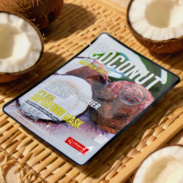 Dermal Superfood маска для лица с кокосом для питания, защиты и омоложения кожи, Выбранный выриант маски: Кокос
