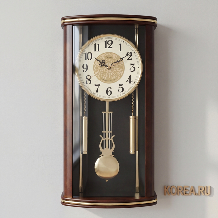 Настенные часы La Mer GE019 классического стиля 600×310 мм с маятником и боем