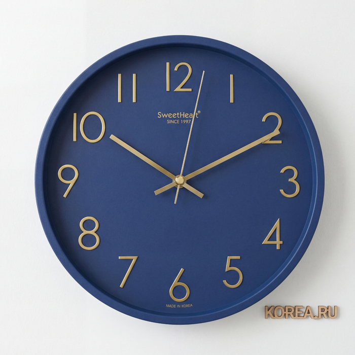 Часы настенные BONNYDECO SH250/2 BLUE синего цвета 250x250 мм классического дизайна, Цвет: Синий