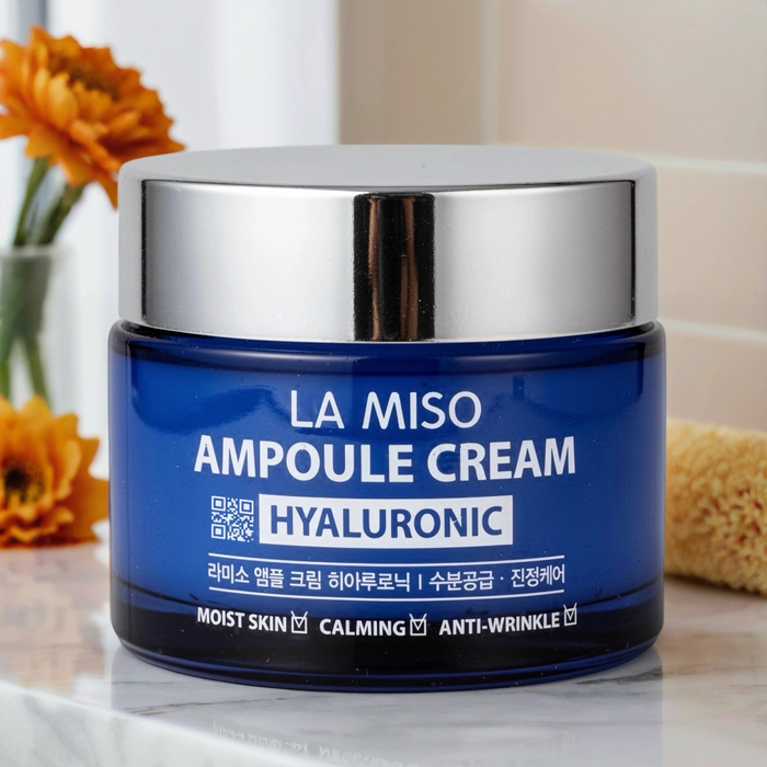 Ампульный крем La Miso с гиалуроновой кислотой — глубокое увлажнение и восстановление водного баланса кожи, Из этой же серии: Крем, На основе: Гиалуроновая кислота