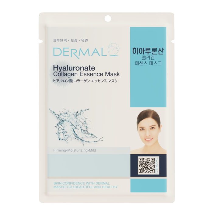 Тканевая маска Dermal с гиалуроновой кислотой и коллагеном: интенсивное омоложение и глубокое увлажнение для возрастной кожи, Выбранный выриант маски: Гиалуроновая кислоста