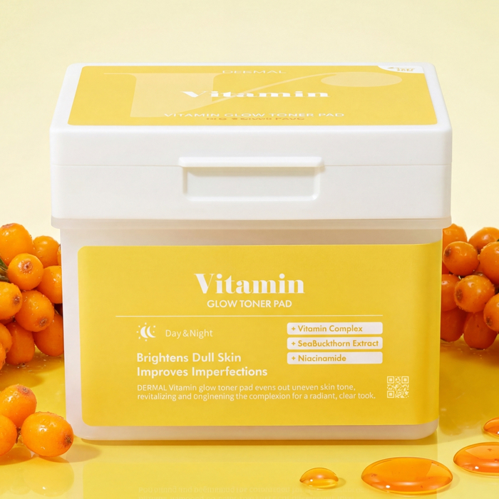 Пэды DERMAL для сияния кожи с экстрактом облепихи: сияние, питание и выравнивание тона (120 шт.), Количество: 120 шт., На основе: Облепиха