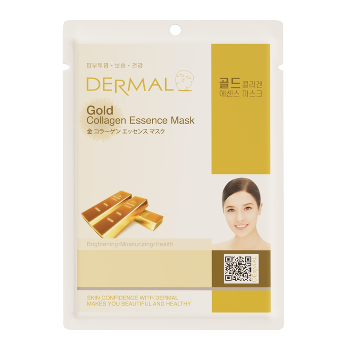 Тканевая маска Dermal с коллоидным золотом и коллагеном: люксовый anti-age уход для молодости кожи, Выбранный выриант маски: Коллоидное золото