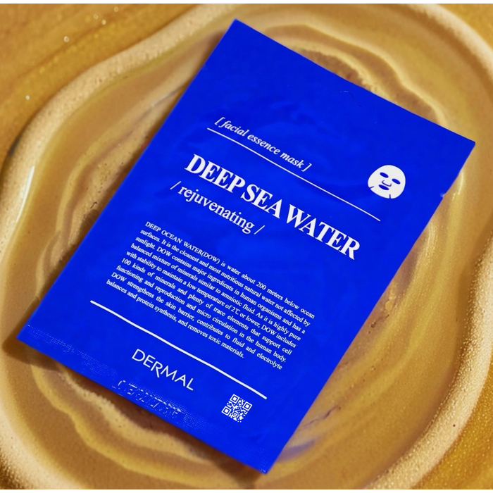 Омолаживающая маска Dermal с морской водой - комплексное восстановление и лифтинг-эффект кожи, Выбранный выриант маски: Морская вода