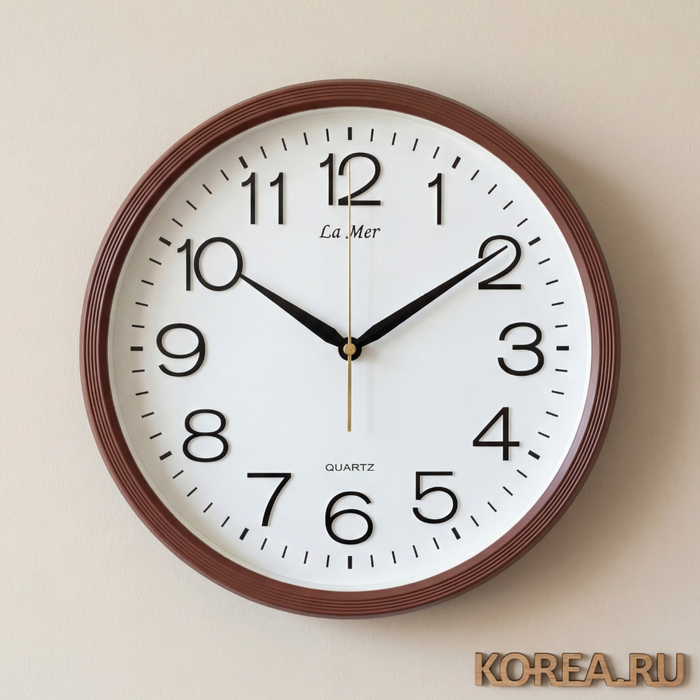 Настенные часы La Mer GD218-3 коричневые классические 315x315 мм