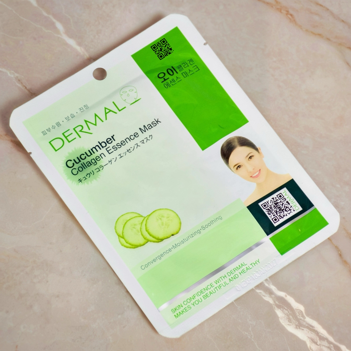 Тканевая маска Dermal с огурцом и коллагеном: интенсивное увлажнение и омоложение для всех типов кожи, Выбранный выриант маски: Огурец
