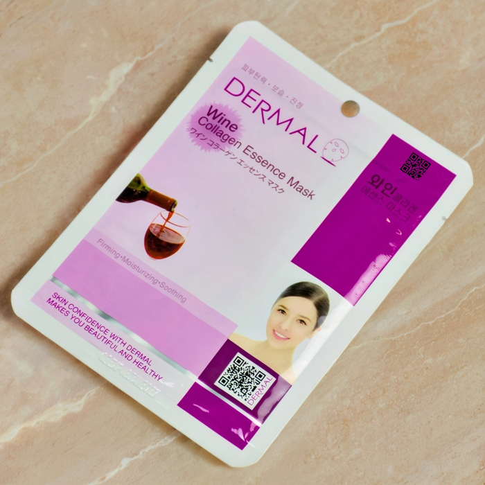 Тканевая маска Dermal с красным вином и коллагеном: премиум омоложение и защита кожи от старения, Выбранный выриант маски: Красное вино