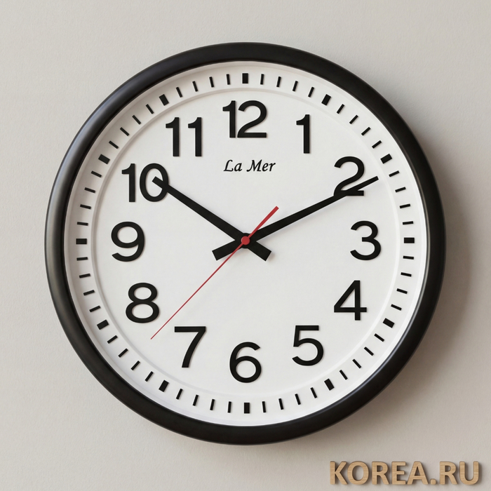 Часы настенные La Mer GD361 классический дизайн в чёрном цвете 340x340 мм