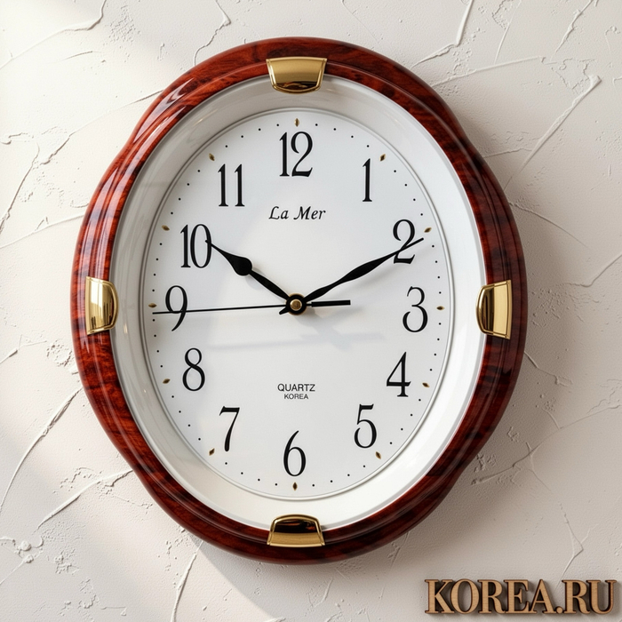 Настенные часы La Mer GD055brn элегантный коричневый корпус 327x288 мм